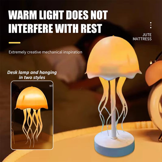 Cartoon Dancing Jellyfish Night Light RGB Gradient Cute Bedside Lamp Type-C Charging LED Table Lamp Home Decor Lighting