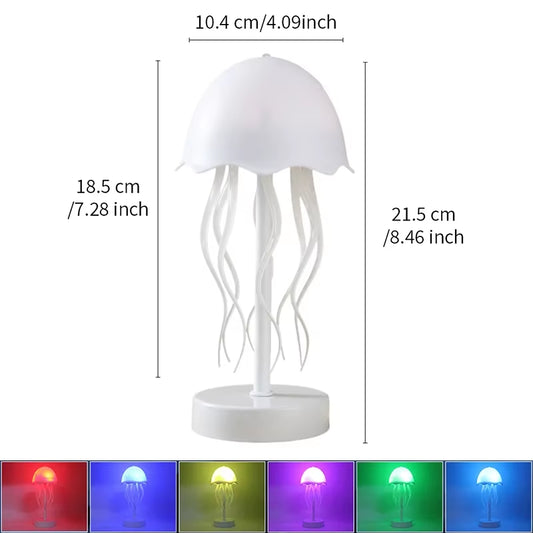 Cartoon Dancing Jellyfish Night Light RGB Gradient Cute Bedside Lamp Type-C Charging LED Table Lamp Home Decor Lighting