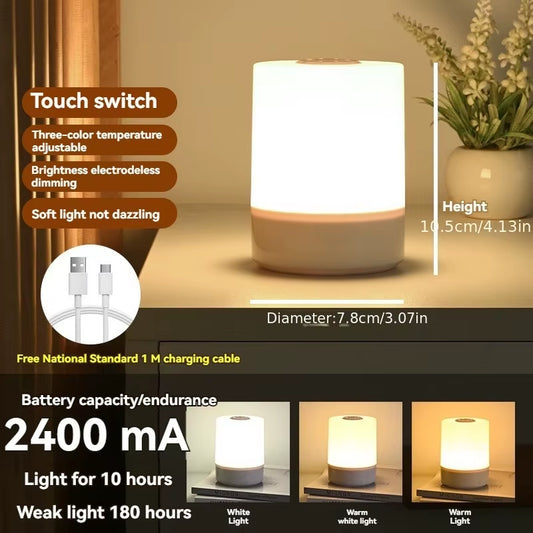 Led Night Lights Bedside Dimmable Charging Desktop Night Lamps Bedroom Bedside Lighting Decoration Touch Reading Led Table Lamps